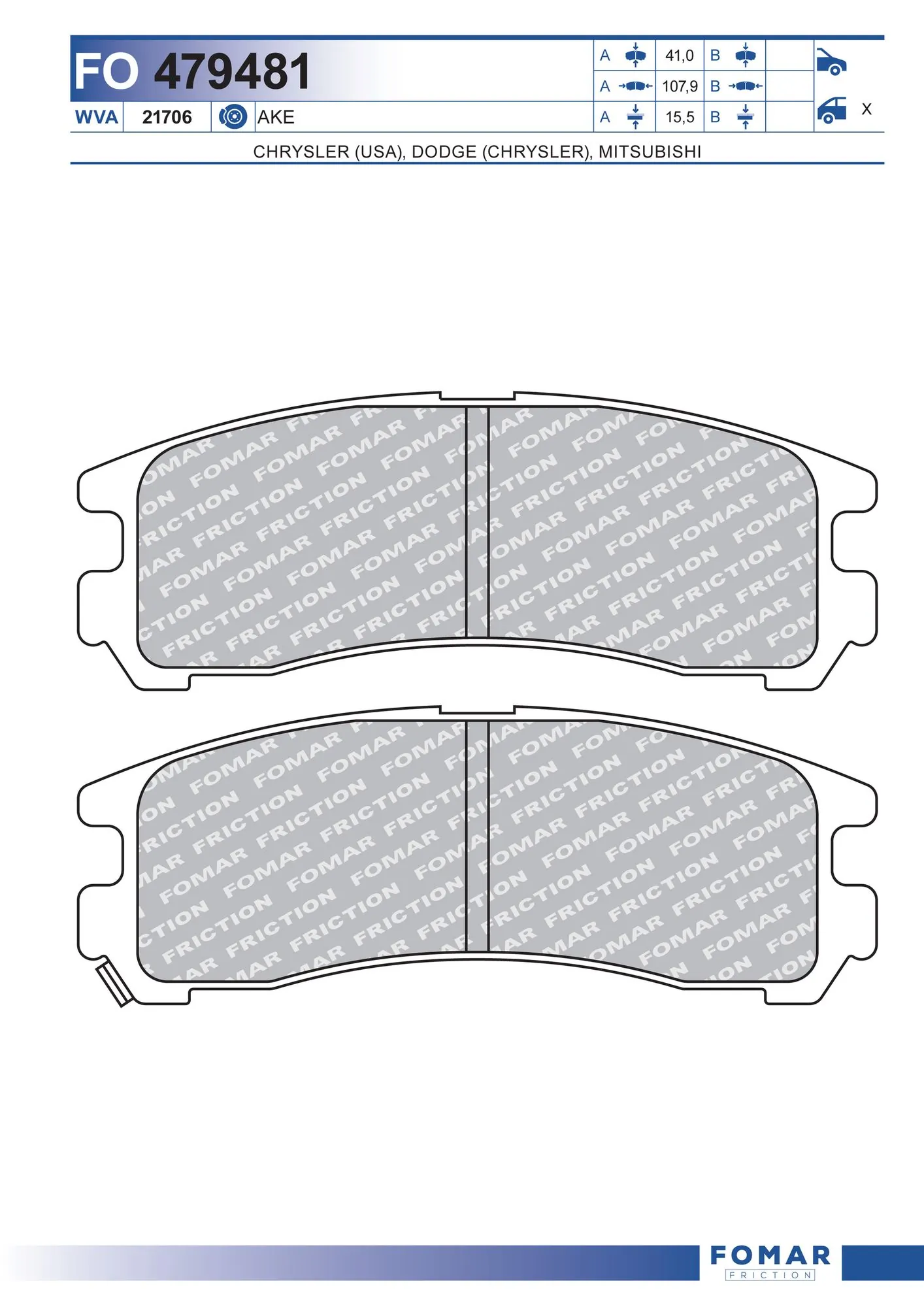 Brake Pad Set, disc brake
